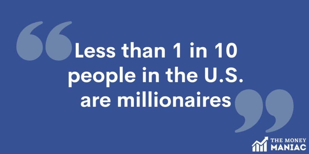 Less than 1 in 10 people in the U.S. are millionaires