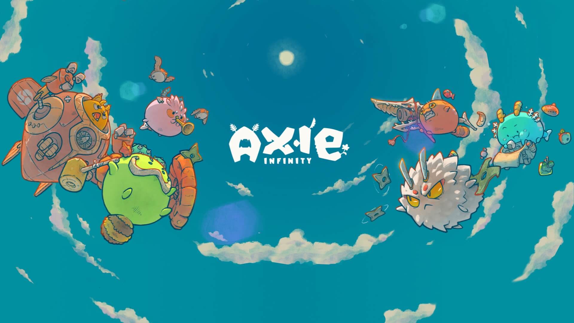 A glimpse of Axie Infinity's homeland of Lunacia as well as several popular Axies