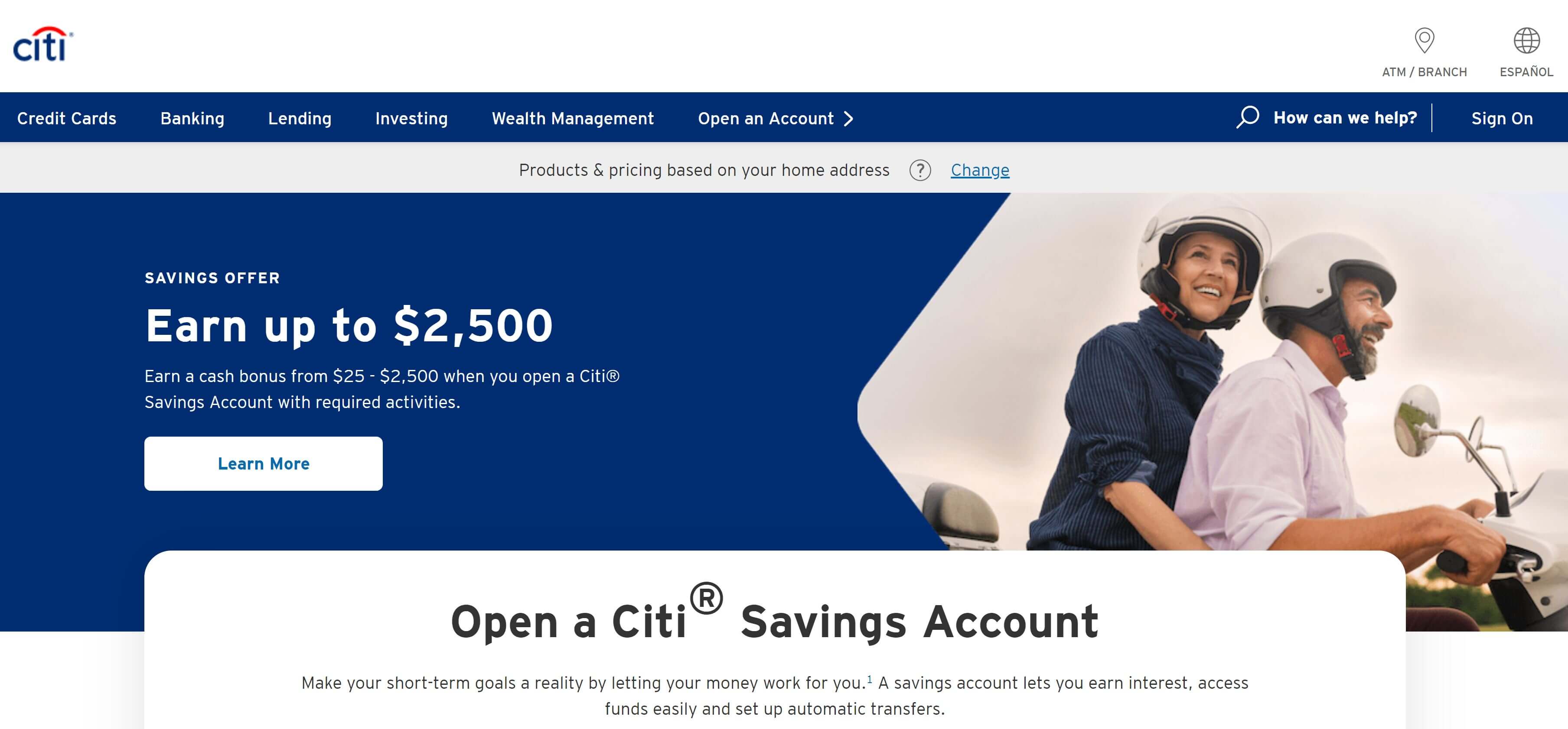 Citi Bank high yield savings account offer