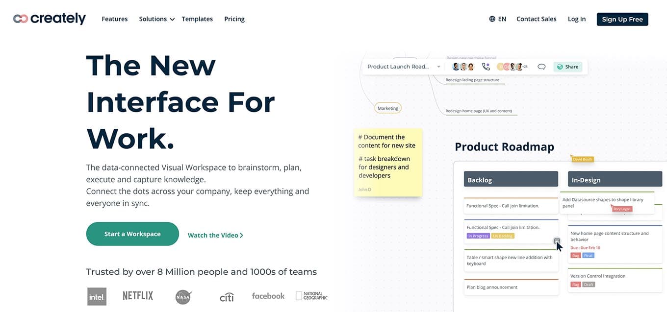 Creately offers real-time syncing across all org charts, internal notes, and processes