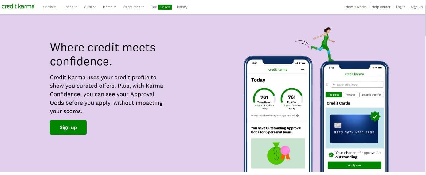 Credit Karma home page