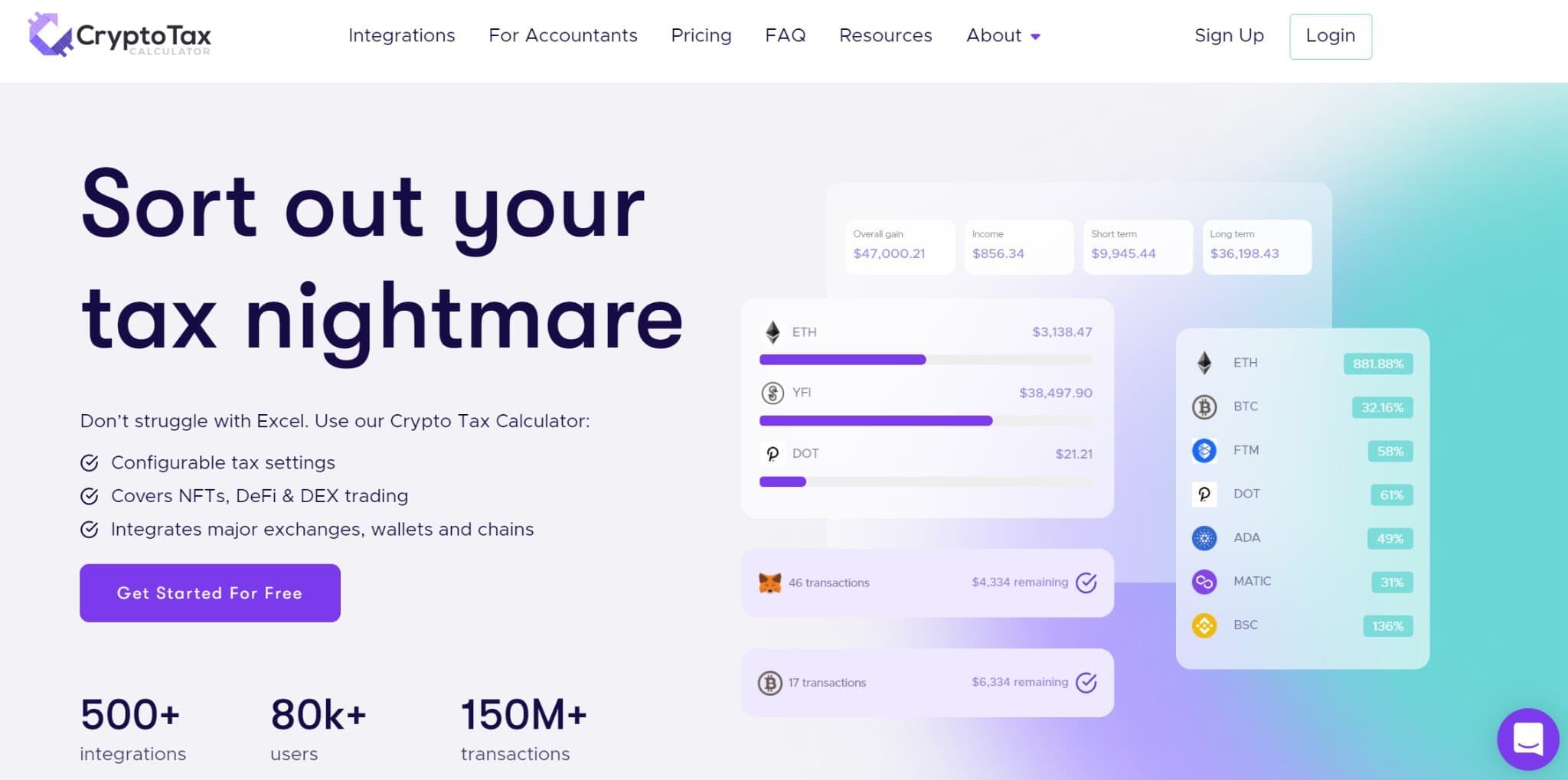 Crypto Tax Calculator home page
