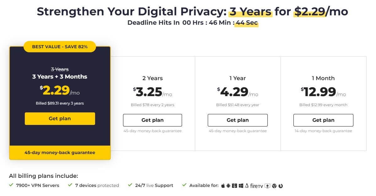 Get VPN protection from Cyber Ghost for as little as $2.29 per month