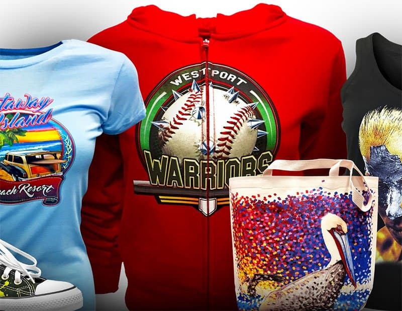 DTG printing can be done on zippers, seams, and various fabric types