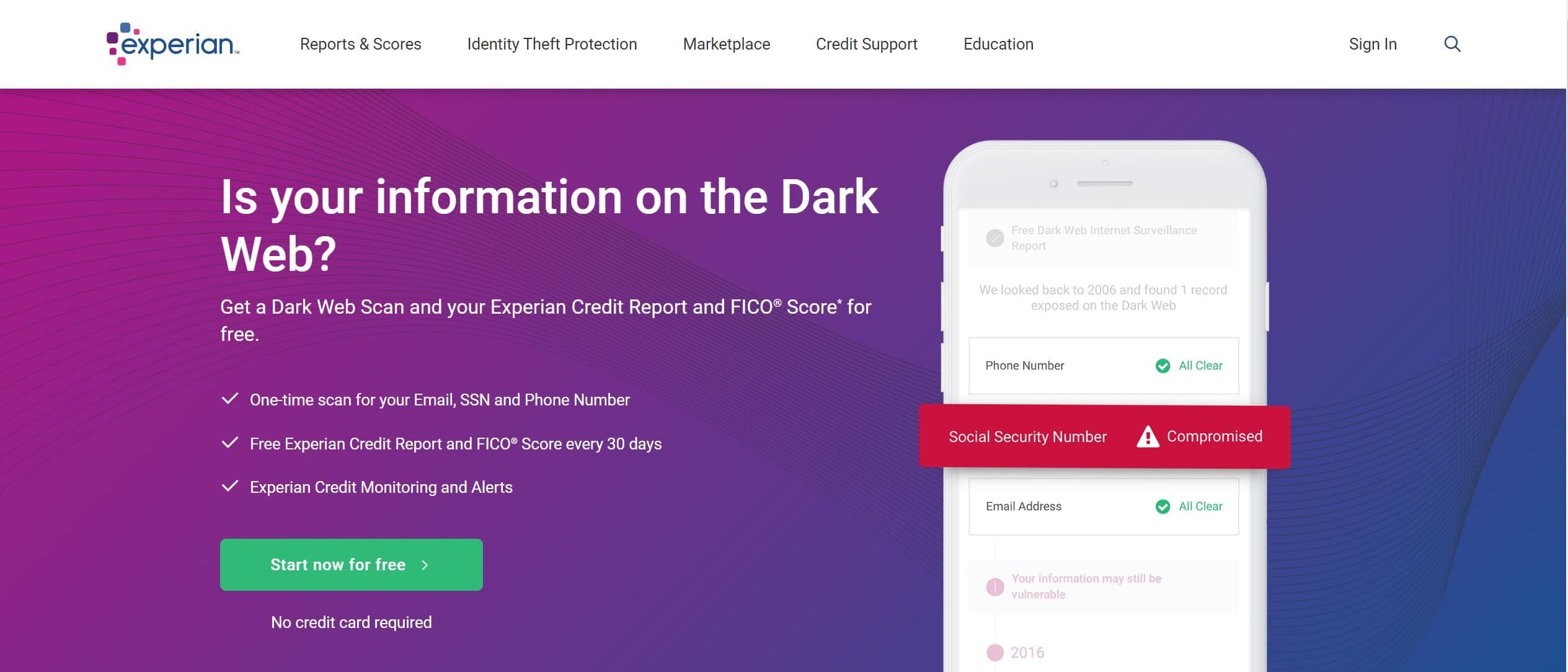 Credit Works by Experian home page