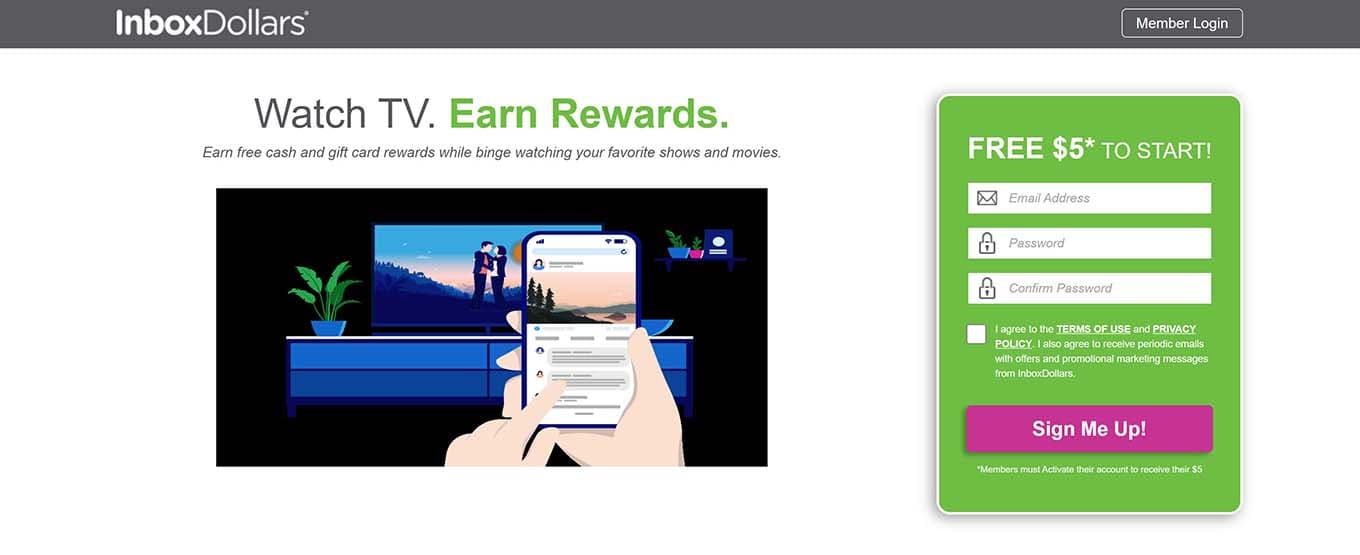 InboxDollars offers a $5 sign up bonus for all new users