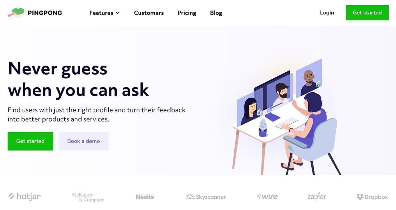 PingPong is a paid online focus group platform for product usability tests