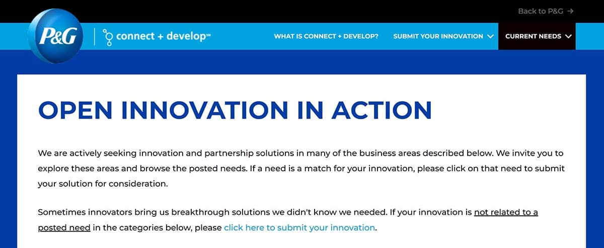 P&G is one of the top companies that pay for ideas from entrepreneurs