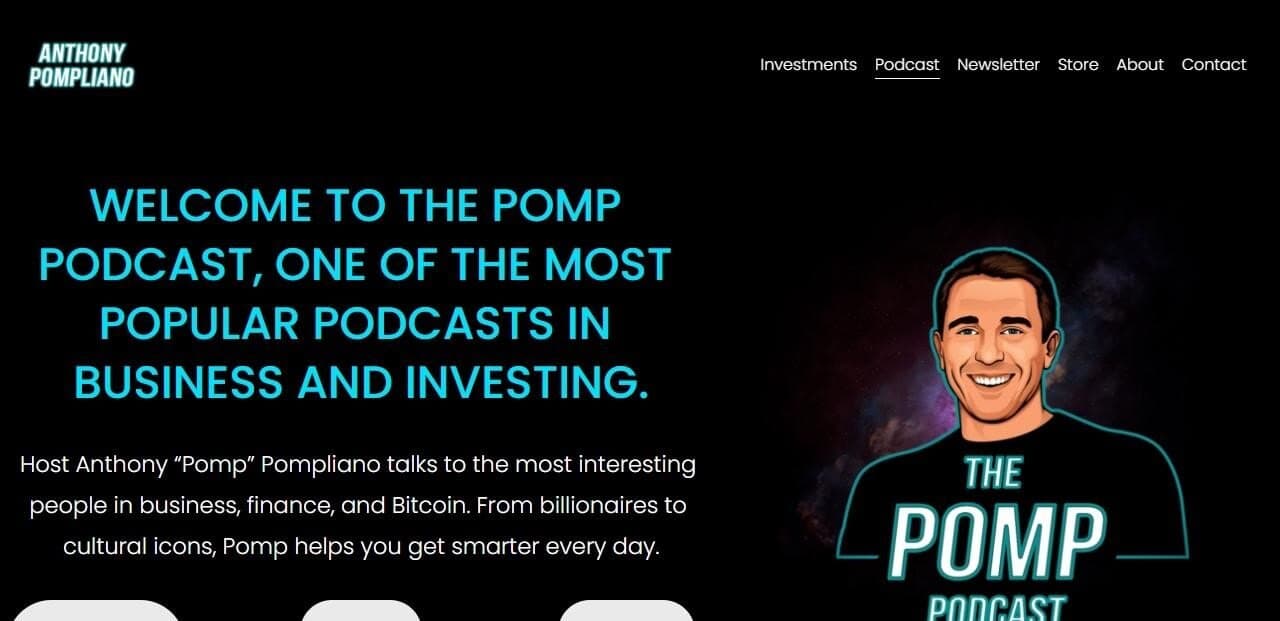 The Pomp Podcast is part of Twitter influencer Anthony Pompliano's crypto media network