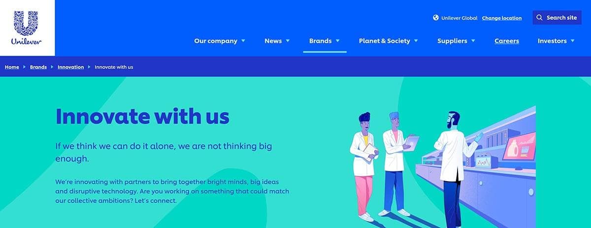 Unilever is an innovative consumer goods company that buys ideas