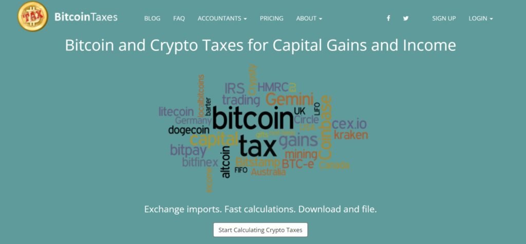 Bitcoin Taxes home page