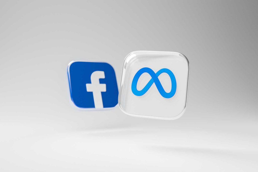 The old Facebook app icon and the new Meta app icon