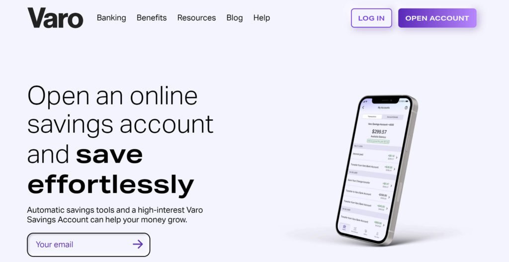 Varo Bank online savings account