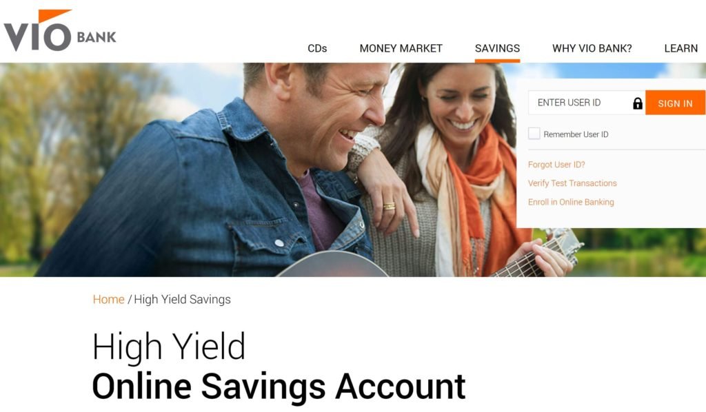 Vio online compound interest savings account