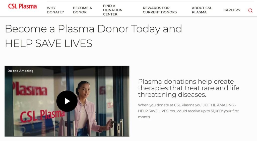 Make money and save lives by donating plasma to CSL plasma