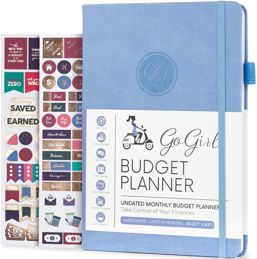 Go Girl monthly budget planner in A5 size