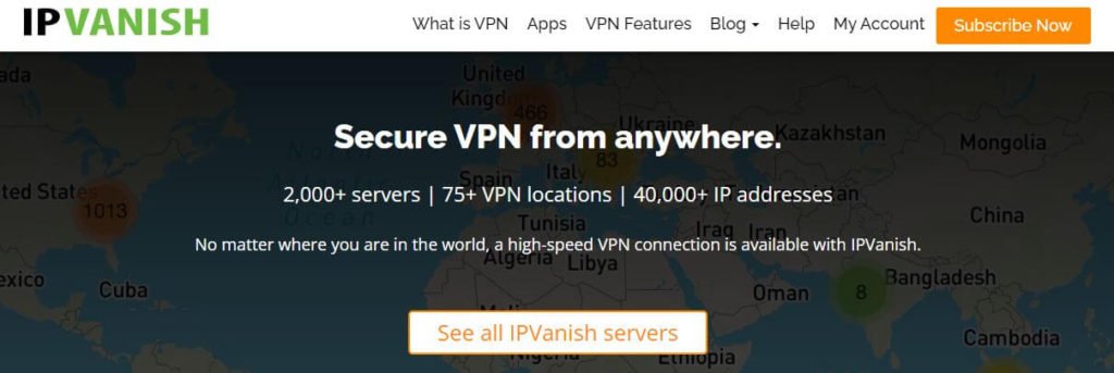 IPVanish is a secure VPN accessible from anywhere