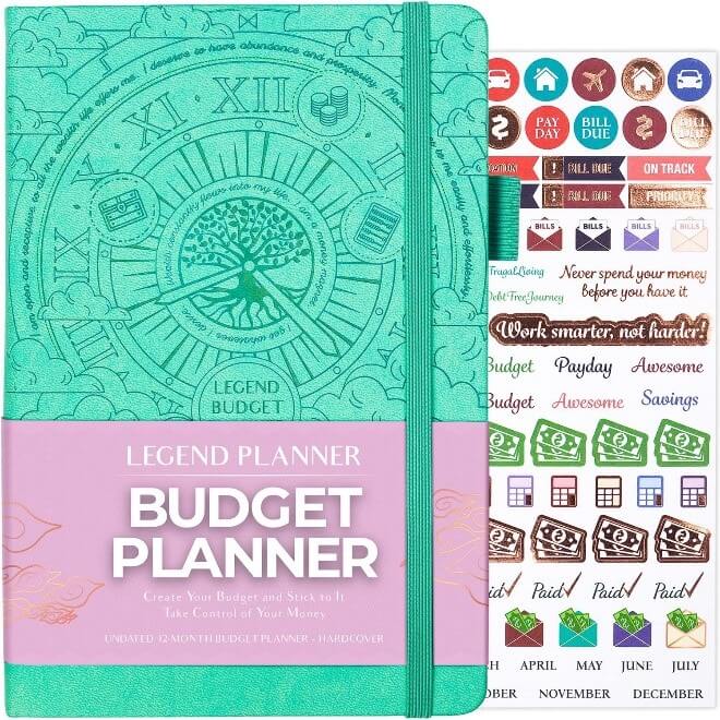 Hardcover Legend planner for taking control of your money