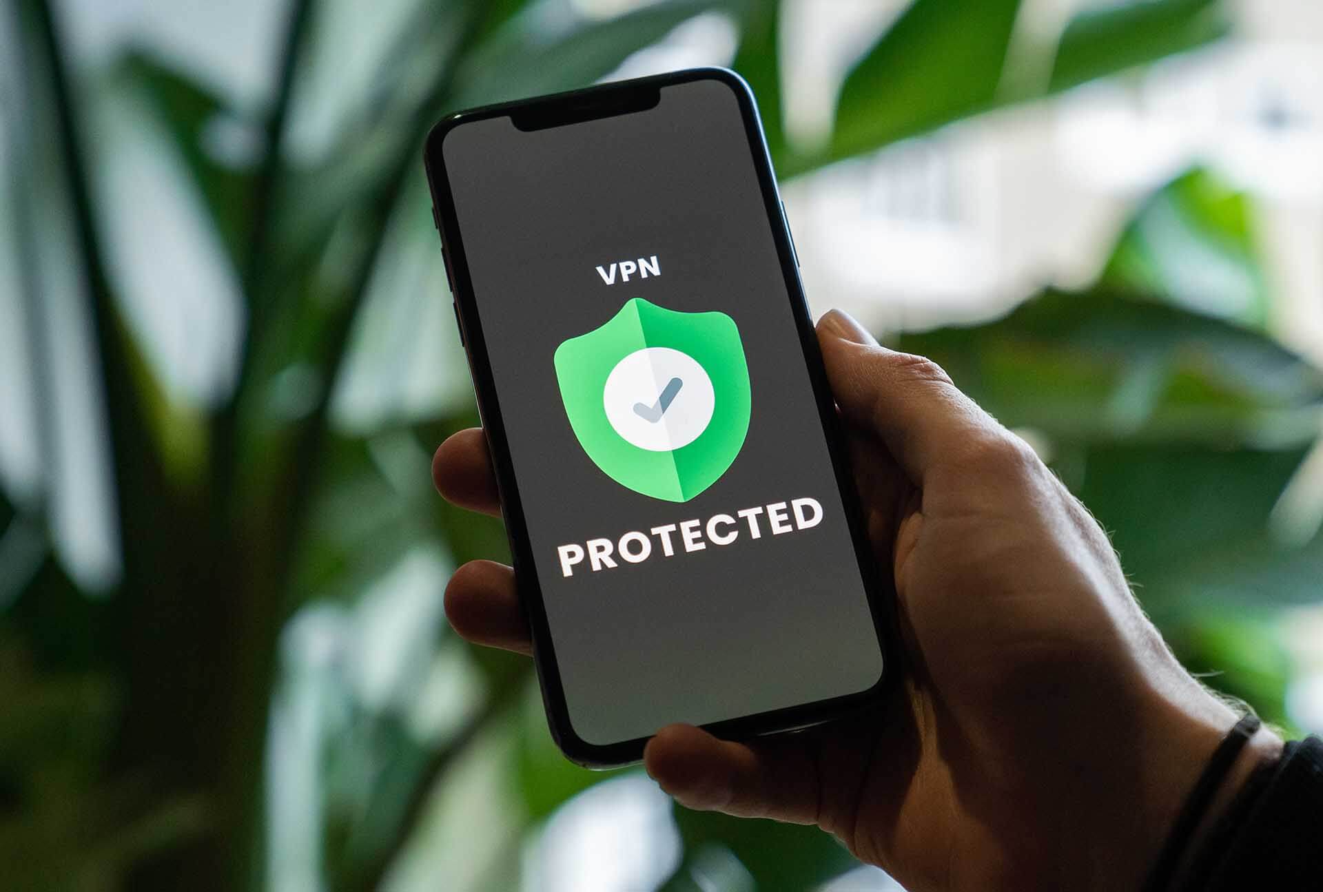 Holding a cell phone that is protected by a VPN