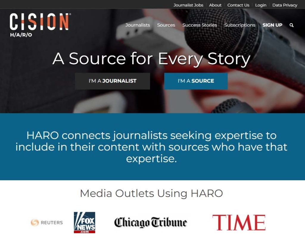 Use HARO to connect with reporters for major media outlets and earn backlinks