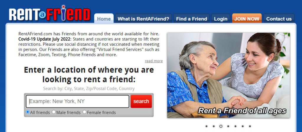 Rent A Friend is a great way to get paid to talk to lonely people