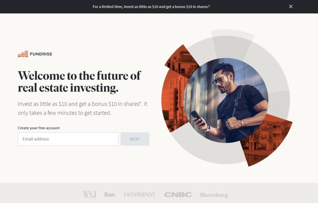 Invest in real estate deals with as little as $10 at Fundrise