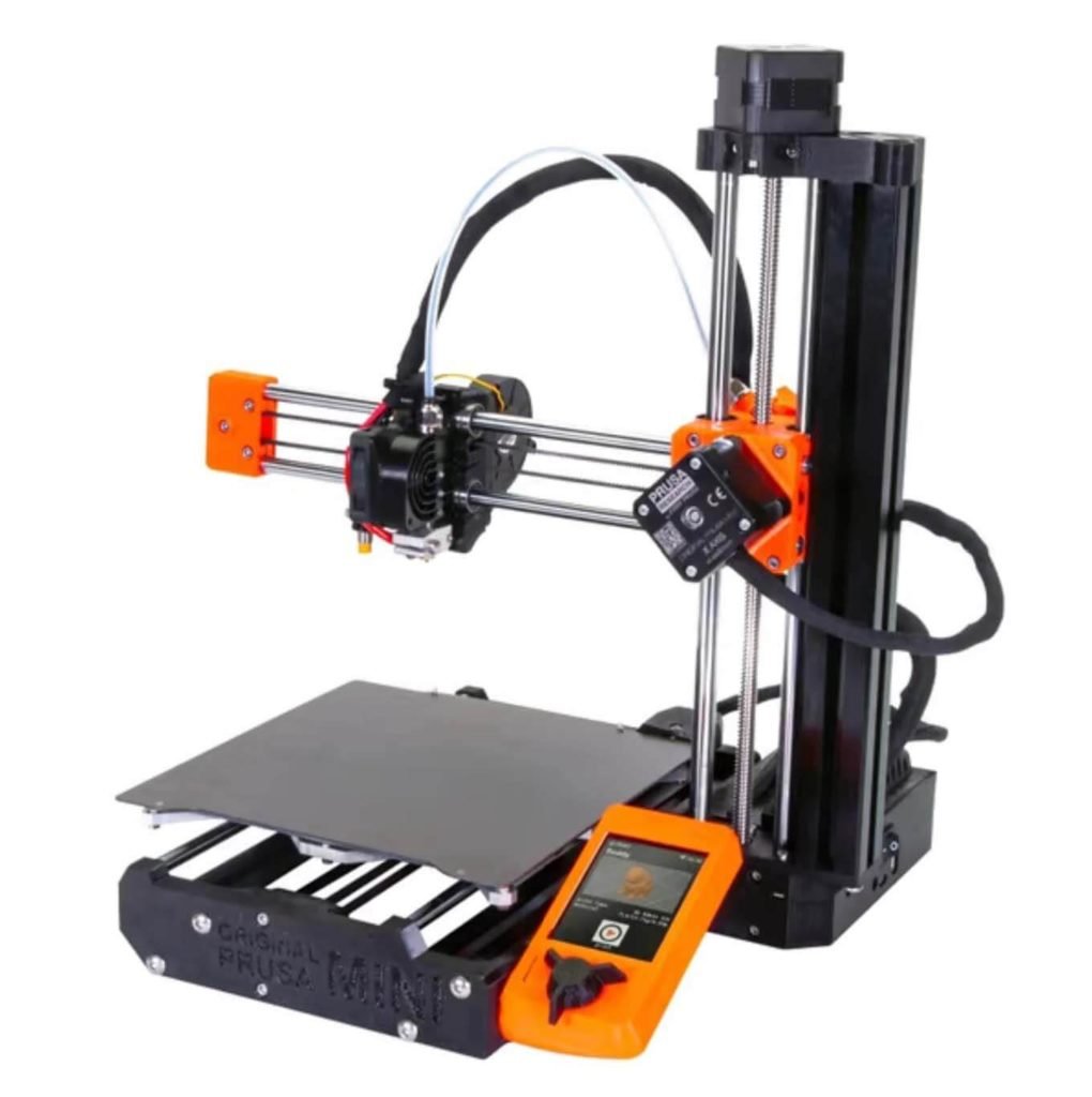 The Prusa Mini is a more affordable version of the i3 with a smaller workspace