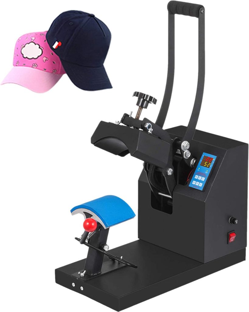Heat press onto hats and caps with this machine by Vevor