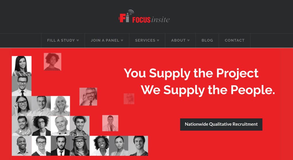 Focus Insite conducts online surveys and offers in person focus groups
