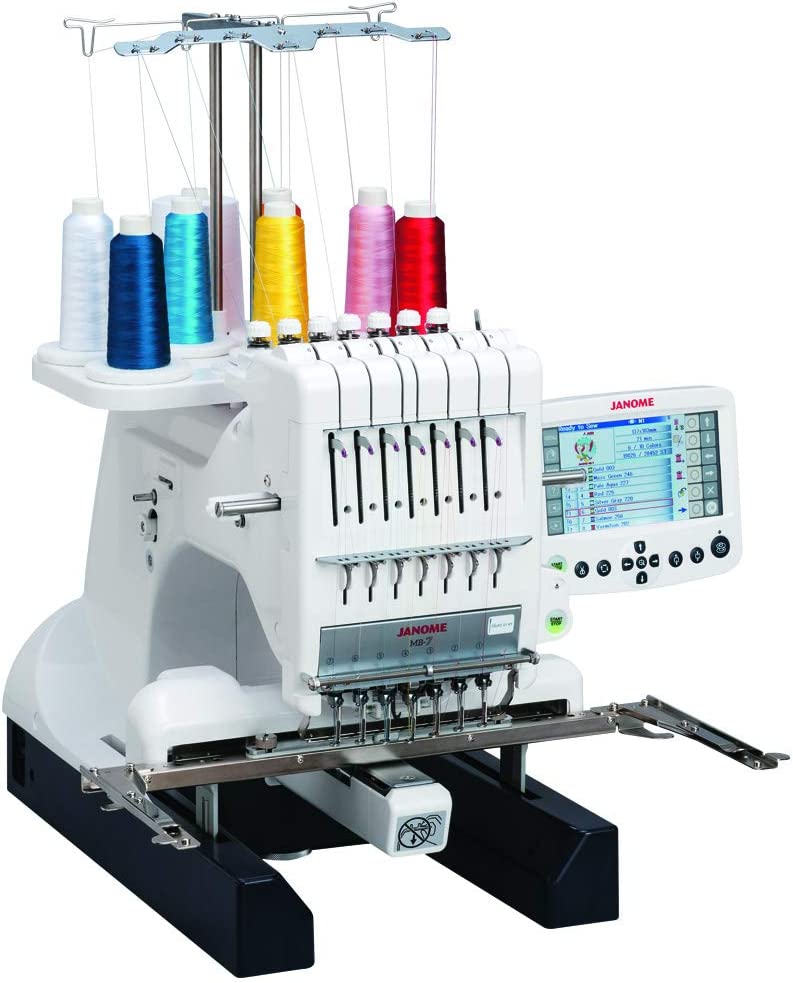 Janome MB7 multi needle embroidery machine in white