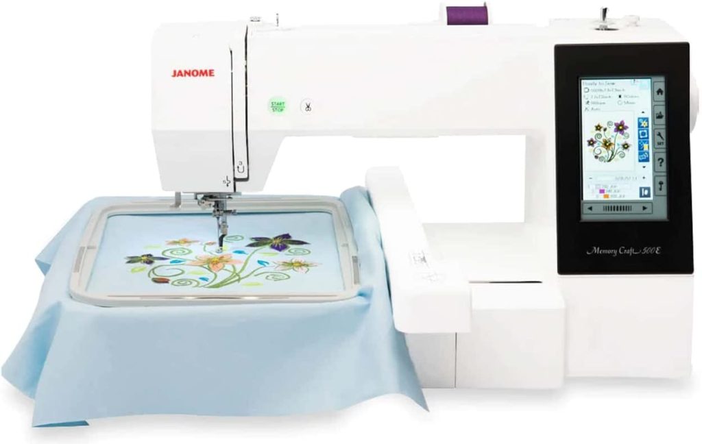 The Janome Memory Craft 500E is the best value embroidery machine on our list