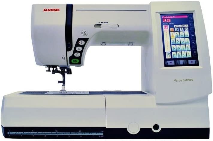 The Janome Memory Craft 9900 sewing and embroidery machine has a large work space and automatic thread tension