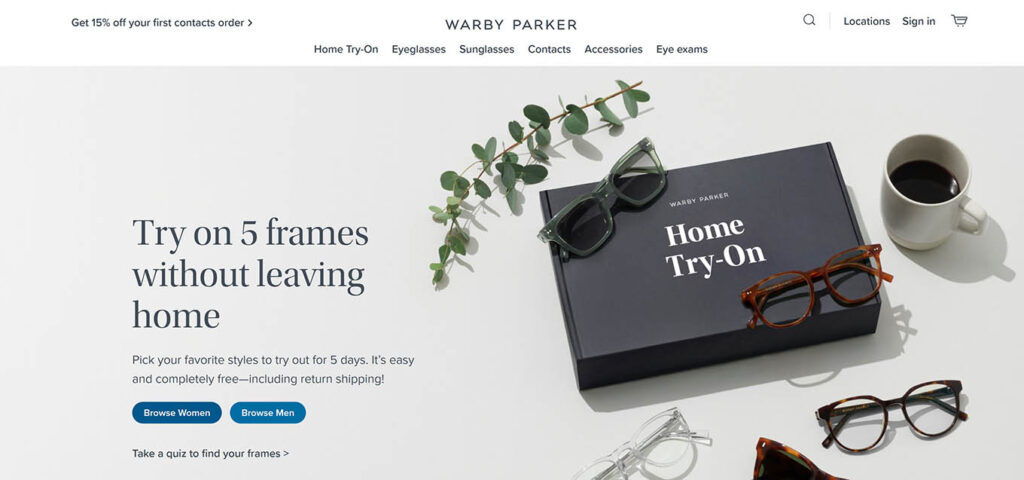 Warby Parker is a DTC eyeglasses brand