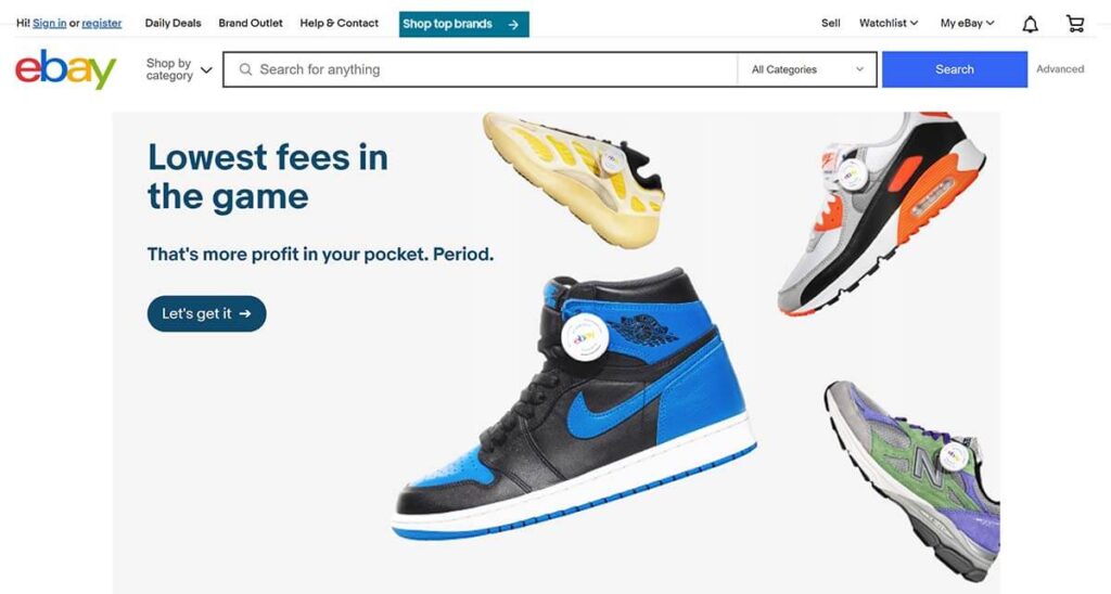 Sell sneakers on eBay to reach a global audience