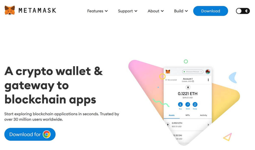 Metamask crypto wallet for purchasing NFT ideas
