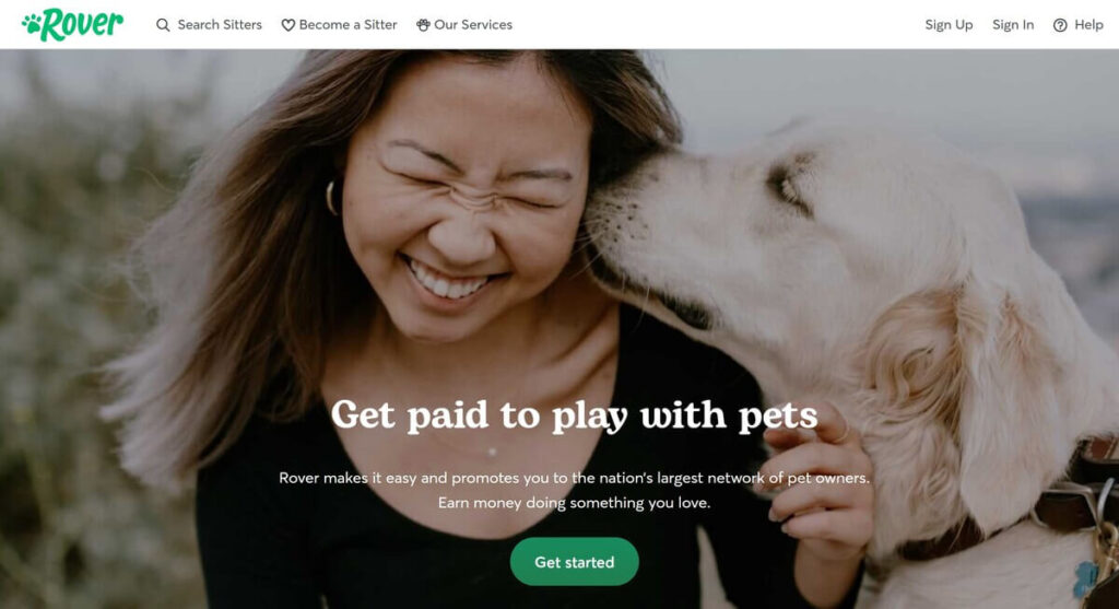 Rover is one of the best side hustle apps for dog walkers