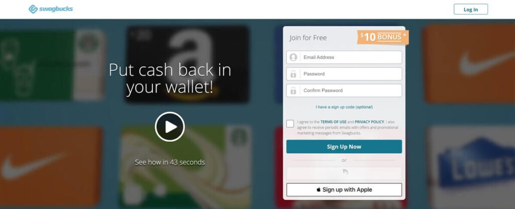 Make money with Swagbucks by filling out online surveys