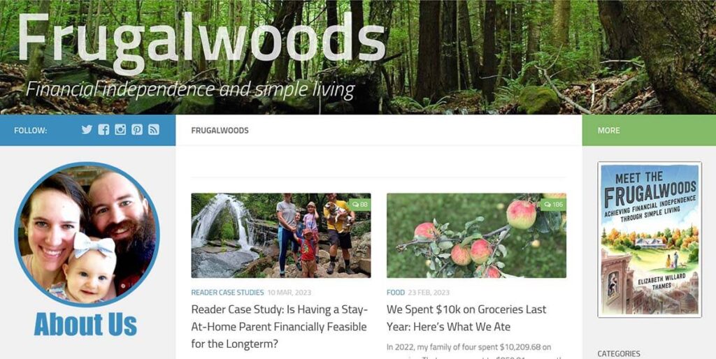 Frugalwoods is a lean FIRE blog by Liz Thames